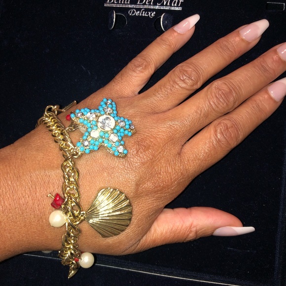 Turquoise seashell beachy jewelry set - Picture 2 of 6